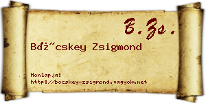 Böcskey Zsigmond névjegykártya