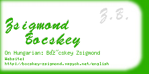 zsigmond bocskey business card